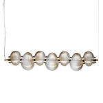 Подвесной светильник линейный с 7-ю рифлеными стеклянными шарами Marcelh Light варинант исполнения - 1 | Loft Concept в Сочи