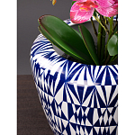 Кашпо с орнаментом в сочетании белого и синего цвета Artistic Flowerpot варинант исполнения - 2 | Loft Concept в Сочи