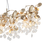 Люстра линейная с подвесками в форме монеток и золотистыми круглыми элементами из металла в виде лепестков FAIRYTREE Light варинант исполнения - 5 | Loft Concept в Сочи