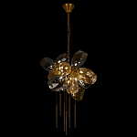 Люстра подвесная со стеклянными плафонами из дымчатого и золотистого с шестью вертикальными подвесками Gilded Mirage  варинант исполнения - 3 | Loft Concept в Сочи