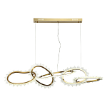 Люстра подвесная с 5-ю асимметричными кольцами и декоративными элементами в виде кристаллов Ring Horizontal варинант исполнения - 1 | Loft Concept в Сочи