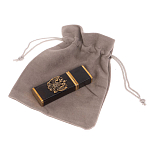 Флешка на 16 гб с декоративной металлической вставкой Герба РФ из натурального камня Обсидиан Черный Stone Flash Drive варинант исполнения - 4 | Loft Concept в Сочи