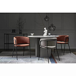 Стул полукруглый мягкий с буклированной обивкой Chair with Boucle Upholstery варинант исполнения - 1 | Loft Concept в Сочи