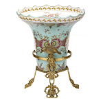 Ваза из голубого фарфора с рисунком птиц и цветов и декоративными элементами Blue Garden варинант исполнения - 2 | Loft Concept в Сочи