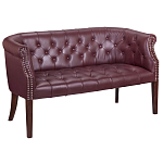 Диван из натуральной кожи на 4-х деревянных ножках из массива бука Chloe Leather Seating vine варинант исполнения - 1 | Loft Concept в Сочи