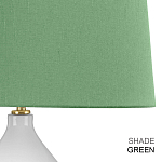 Настольная лампа с белым фигурным основанием на латунном основании и зеленым тканевым конусным абажуром Elstead Lighting варинант исполнения - 6 | Loft Concept в Сочи