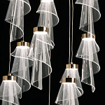 Люстра каскадная с 10-ю прозрачными плафонами Wave Line варинант исполнения - 6 | Loft Concept в Сочи