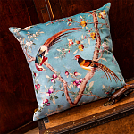 Подушка декоративная с изображением птиц в саду Chinoiserie Birds in the Peach Orchard Cushion варинант исполнения - 2 | Loft Concept в Сочи