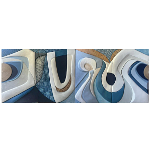 Арт-объект ручной работы Blue Abstraction из 4-х панелей