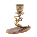 Подсвечник из натурального камня агат светло-коричневый Stone Candlestick варинант исполнения - 2 | Loft Concept в Сочи