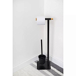 Держатель для туалетной бумаги с подвесным ершиком Black Bathroom Accessory варинант исполнения - 5 | Loft Concept в Сочи
