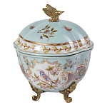 Шкатулка голубого цвета с цветочными орнаментами Blue Garden варинант исполнения - 1 | Loft Concept в Сочи