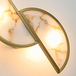 Бра с двумя полукруглыми плафонами из искусственного алебастра в бронзовой оправе Marbella варинант исполнения - 4 | Loft Concept в Сочи