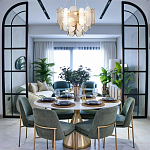 Люстра с многослойным эффектом из овальных элементов из непрозрачного стекла Conformation варинант исполнения - 3 | Loft Concept в Сочи