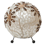 Настольная лампа из перламутра на металлическом каркасе Indonesian Ball варинант исполнения - 3 | Loft Concept в Сочи