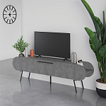 ТВ-тумба серая с 2-мя откидными дверцами и 2-мя открытыми полками CAPSULE TV STAND RETRO GREY варинант исполнения - 3 | Loft Concept в Сочи