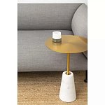 Кофейный столик с круглой столешницей на белом мраморном основании Original Foundation варинант исполнения - 1 | Loft Concept в Сочи