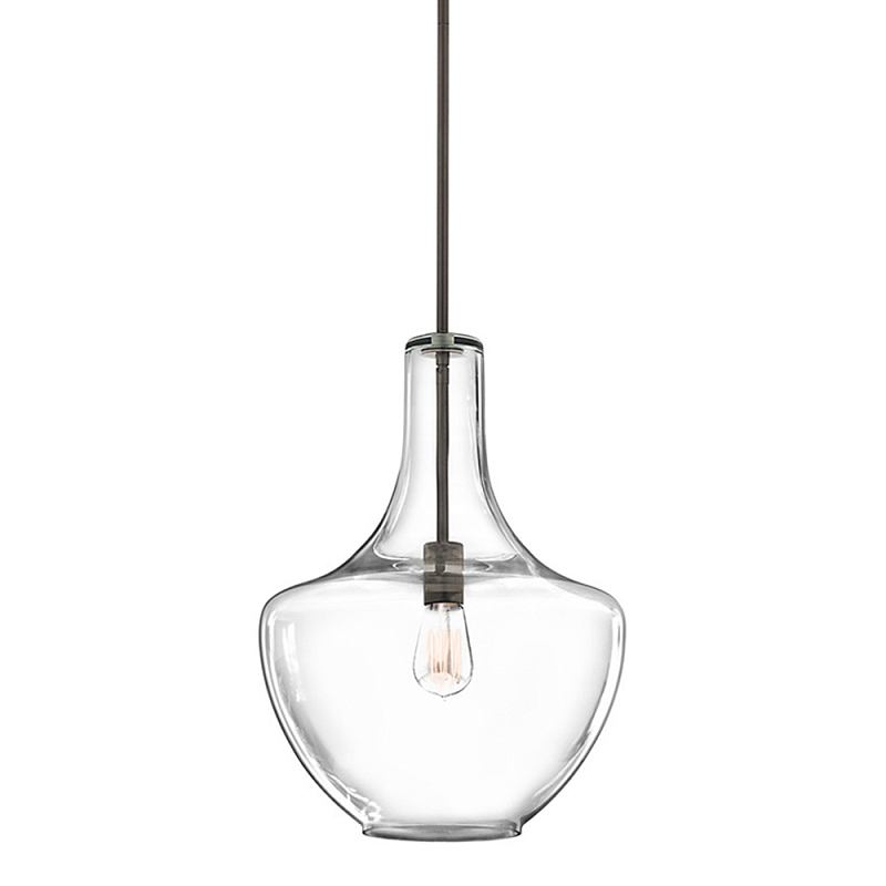 Подвесной светильник прозрачный стеклянный органической формы Kichler Бронза Прозрачное Стекло в Сочи | Loft Concept 