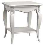 Стол журнальный белый из массива бука с полкой в стиле прованс White Provence варинант исполнения - 2 | Loft Concept в Сочи