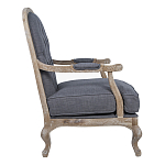 Кресло с пуфом с мягкой обивкой из льна Edward Armchair grey варинант исполнения - 2 | Loft Concept в Сочи