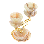 Подсвечник двухрожковый из натурального камня оникс Stone Candlestick варинант исполнения - 3 | Loft Concept в Сочи