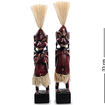 Комплект из 2-х деревянных статуэток Asmat Straw Headdress Statuettes Red варинант исполнения - 4 | Loft Concept в Сочи
