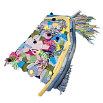 Ковер разноцветный из джинсовой одежды и армейских палаток Upcycling варинант исполнения - 1 | Loft Concept в Сочи