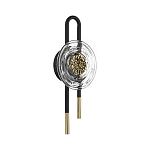 Бра черного цвета с круглым прозрачным стеклянным плафоном Virelia  варинант исполнения - 1 | Loft Concept в Сочи