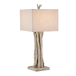 Настольная лампа с каркасом в виде веток деревьев с абажуром из ткани Natural Driftwood варинант исполнения - 1 | Loft Concept в Сочи