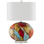 Настольная лампа разноцветная с овальным тканевым абажуром Abstraction варинант исполнения - 4 | Loft Concept в Сочи