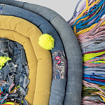 Ковер разноцветный из джинсовой одежды и армейских палаток Upcycling варинант исполнения - 4 | Loft Concept в Сочи