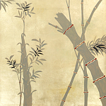Обои ручная роспись Bamboo Dark Lacquer on Deep Rich Gold gilded tea paper варинант исполнения - 2 | Loft Concept в Сочи