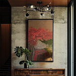 Потолочный светильник с конусообразными плафонами с контрастным сочетанием бронзы и глубоким черным цветом Aurika варинант исполнения - 4 | Loft Concept в Сочи