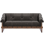 Трехместный диван Duncan винтажная черная кожа варинант исполнения - 1 | Loft Concept в Сочи