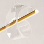 Люстра линейная золотистого цвета с двумя прозрачными волнистыми элементами Wave Line варинант исполнения - 11 | Loft Concept в Сочи