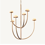 Люстрас 6-ю мраморными плафонами в форме купола Light Warm Light варинант исполнения - 5 | Loft Concept в Сочи