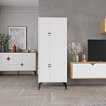Комод белый с 4-мя дверцами на металлических ножках SPARK MULTIPURPOSE CABINET WHITE варинант исполнения - 11 | Loft Concept в Сочи