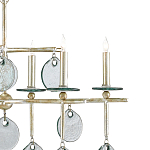 Люстра линейная с круглыми прозрачными подвесками  Horizontal Rectangular Chandelier варинант исполнения - 1 | Loft Concept в Сочи