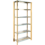 Стеллаж золото с прозрачными стеклянными полками Safekeeping варинант исполнения - 1 | Loft Concept в Сочи