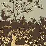 Обои ручная роспись в стиле Арт-деко Rateau Colourway SC-243 on Deep Rich Gold gilded paper варинант исполнения - 2 | Loft Concept в Сочи