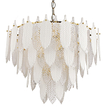 Люстра с декором из рельефного стекла в виде перьев Abelia Feather Chandelier 12 варинант исполнения - 1 | Loft Concept в Сочи