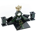 Настольный письменный набор из нефрита Герб России Dignity варинант исполнения - 2 | Loft Concept в Сочи