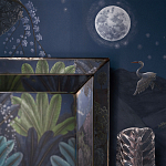 Обои ручная роспись Phuljhari Original colourway on Empire Blue dyed silk варинант исполнения - 2 | Loft Concept в Сочи