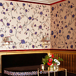 Обои с вышивкой ручной работы Flora Catherine colourway on Liso Pearl wool sateen варинант исполнения - 1 | Loft Concept в Сочи