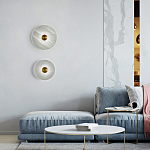 Бра в форме диска из натурального камня с декоративным центральным элеменом Cryptocrystalline Stone варинант исполнения - 1 | Loft Concept в Сочи