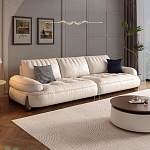 Диван кожаный с каркасом из массива дерева Furniture Medieval варинант исполнения - 2 | Loft Concept в Сочи