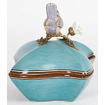 Фарфоровая шкатулка с птицей Eden Garden Blue варинант исполнения - 4 | Loft Concept в Сочи