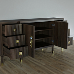 Большой Комод-буфет Elsa Dreams Walnut с ящиками варинант исполнения - 1 | Loft Concept в Сочи