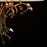 Люстра подвесная круглая с тканевым полупрозрачным абажуром и подвесками 6 ламп Gilded Elegance варинант исполнения - 7 | Loft Concept в Сочи