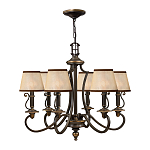 Люстра бронзового цвета с бежевыми абажурами из органзы в классическом стиле Hinkley варинант исполнения - 8 | Loft Concept в Сочи